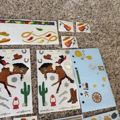 VINTAGE Mrs. Grossman’s Stickopotamus Southwest Horse Desert Cowboy Sticker lot