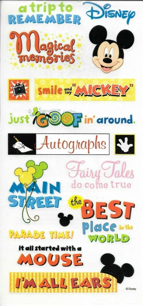 Disney Park Disneyland World Mickey Memories Fairy Tales Autographs Stickers