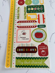 Cosmo Cricket Card Stock Stickers «Garden Variety» Home Grown Happy Scrapbooking