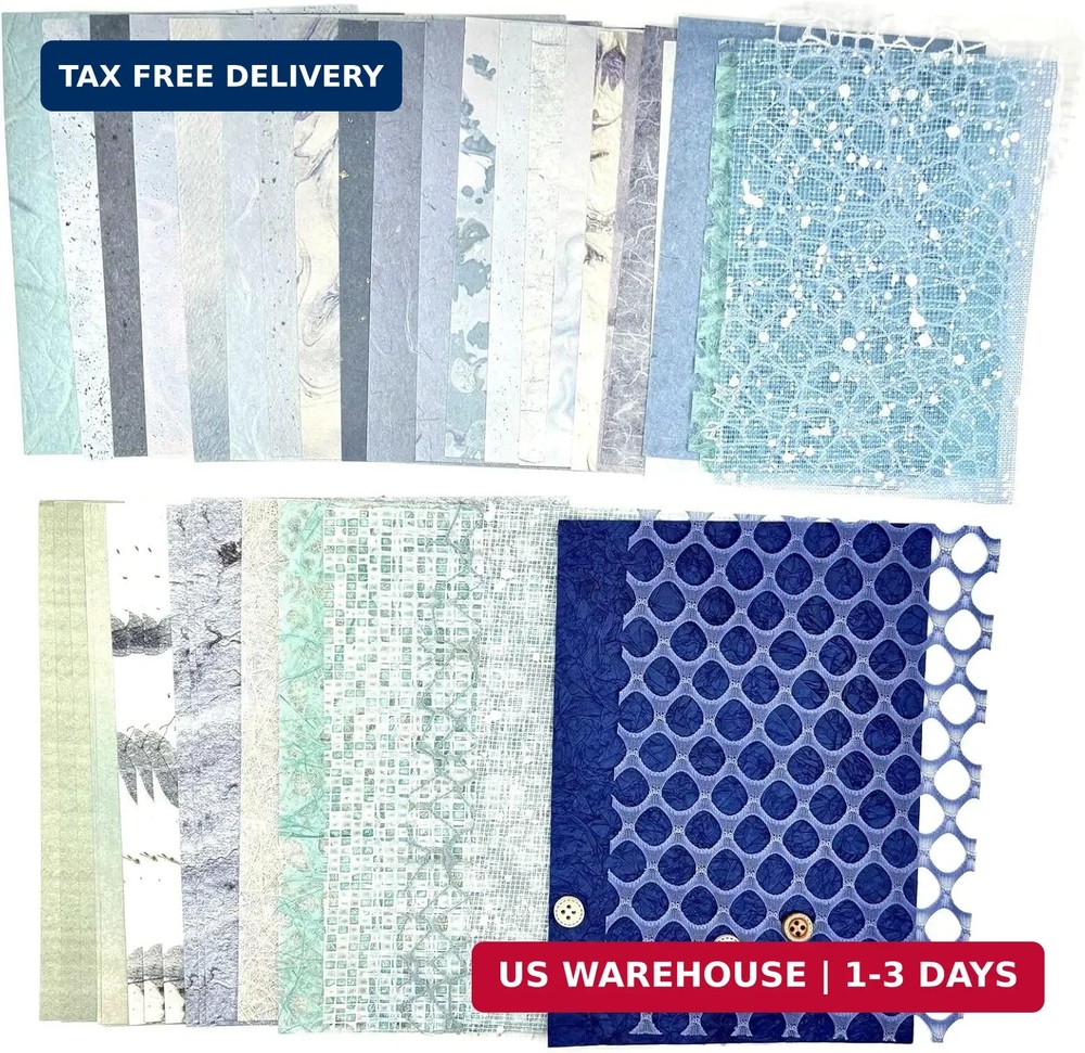 Textured Scrapbook Paper Mesh Fabric – Junk Journal Supplies Assorted Set 51 She