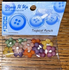 Dress it up Memory Mates- Tropical Punch -Flowers W/Gem Scrapbook Embellishments