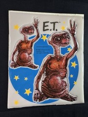 E.T Themed Vintage Stickers Lot | Big Puffy Sticker Sheet | Holo Stickers & More