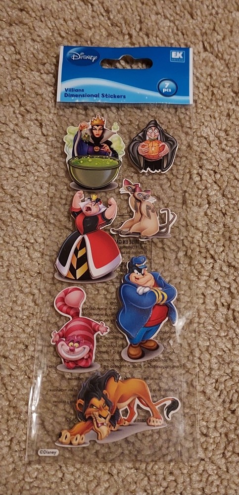 Disney EK Success Jolees Stickers Slim ~ Assorted Villains. HTF