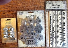 Tim Holtz idea-ology LETTERS, NUMBERS, WORDS, blocks, stencils, brads, bands +++