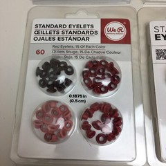 Lot of We R Memory Keepers Standard Eyelets for Scrapbooking, Yellow, Grey, More