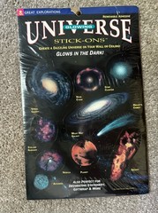 Vintage 1990’s Glow In The Dark Universe Galaxy Comet Stickers New 9.5” X 6”