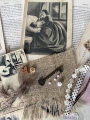 Romantic Motherhood Vintage Book Pages Ephemera Junk Journal Kit 80+ Pieces