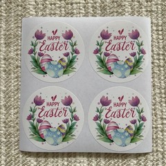24 Happy Easter Round Stickers 2” Gift Labels Easter Envelope Seals