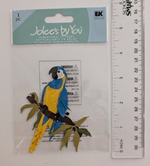 RARE Jolee’s Large Blue & Yellow Parrot Tropical Bird Scrapbooking Embellishment