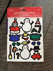 Vintage Hallmark Vinyl Stick Ons Decorate A Snowman NEW Sealed Stickers