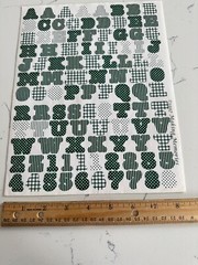 Making Memories Large Forest Green Upper/Lower Case ABC/123 Scrapbooking