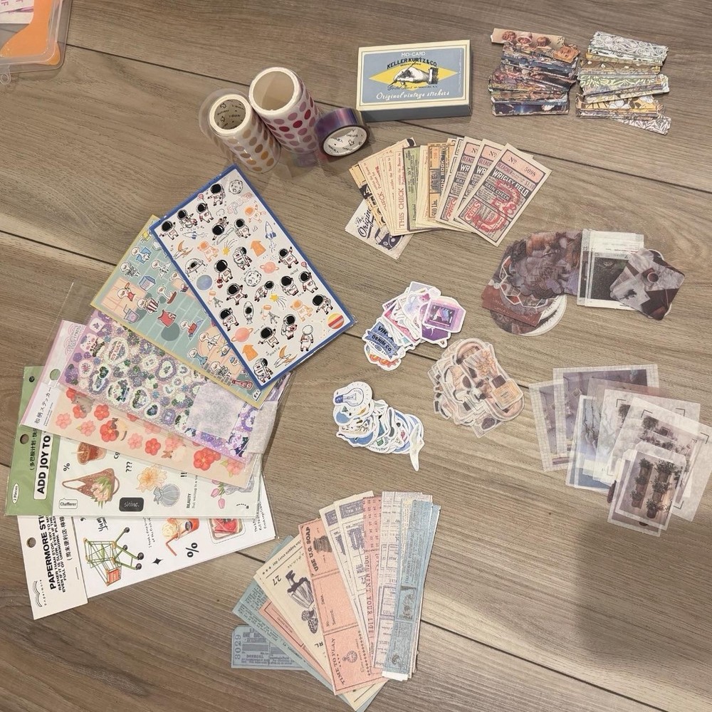 stickers BUNDLE Vintage Japanese Nekoni Korean K-pop Journaling Scrapbooking