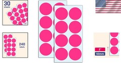 Self-Adhesive 2 Inch Pink Circle Labels – 240 Pieces for Easy Organization