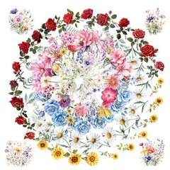 100 Pcs Natural Flower Stickers for Scrapbooking Junk Journal Mix Flowers