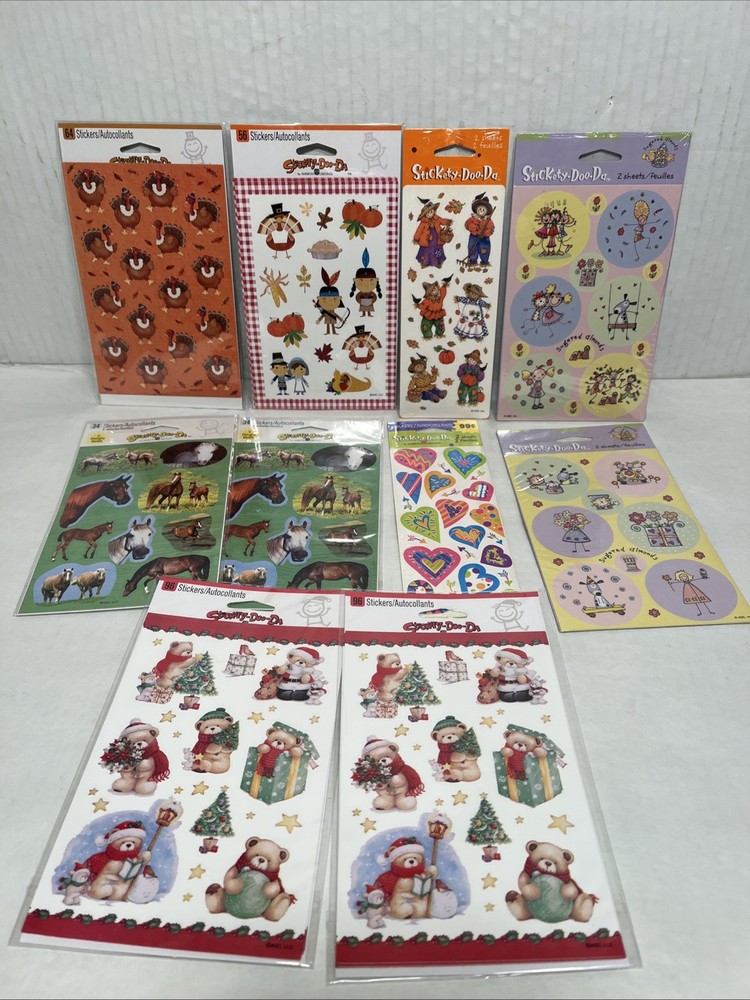 Vintage Stickety-Doo-Da Sticker Lot 10 Packs NEW