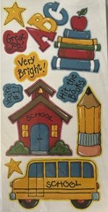 SCHOOL Die-Cut Stickers(11pc) Provo•Bus•Books•Pencil •Students•House•Card Making