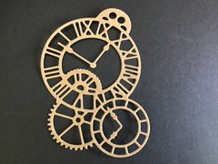 CLOCK GEARS COGS Steampunk card stock die cut embellishments 3-1/4″ x 3″ 6 Pcs