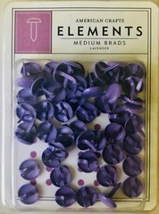 American Crafts Elements 50 Count Premium Med, Brads Lavender Scrapbooking