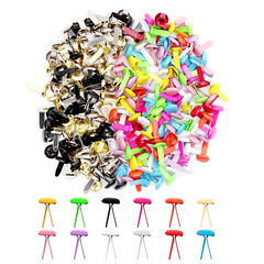 300Pcs Mini Brads 8X13Mm Small round Split Pins Brass Metal Paper Fasteners Past