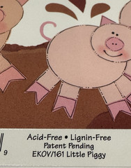 EK Success Scrapbook Title Over-all Little Piggy Pig Farm Country EKOV/161 NEW