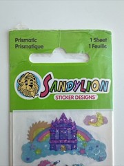 Sandylion Sticker Prismatic Unicorn/Castle 1 Sheet NIP Sealed Retired VTG