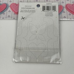 Stickers Felt 3D Hearts Tic Tac Toe Red Pink Purple Blue Green Lot of 5