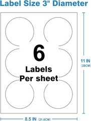 3″ Circle Sticker Labels, Round Printable Sticker to Write On, Sticker Paper …