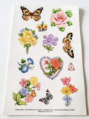 Vintage Current Inc Stickers Butterflies ‘N’ Roses 1 Sheet Flowers