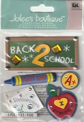 Jolee’s Boutique 3D Stickers First Day BACK 2 SCHOOL Theme 89235 Fast FREE Ship!