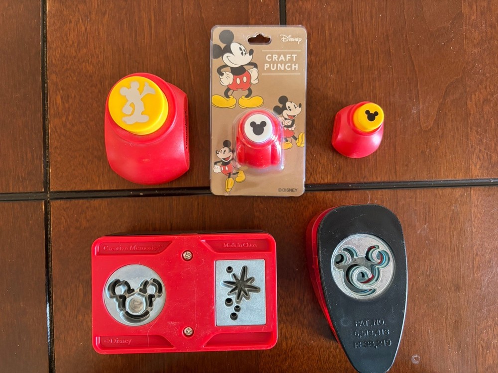 Mickey Mouse Icon Head & Silhouette Paper Punch LOT Scrapbooking