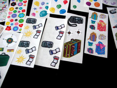 Creative Memories, Stickers Travel, Airplane, Train, Camping, Vacation, Confetti