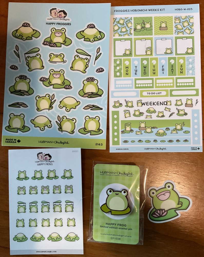 Hubman and Chubgirl Happy Frog 5 unused miscellaneous items