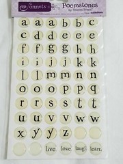 NEW Lot 4 Pkgs Sonnets Poemstones Sharon Soneff Alphabet Letters Black Greens -F