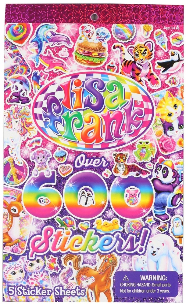 Lisa Frank – Sticker Book – Over 600 Stickers – 5 Sheets – Official Lisa Frank