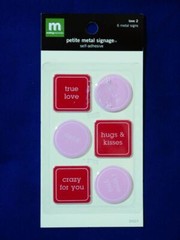 Making Memories Petite Metal Signage Love Kiss Scrapbook Embellishments NEW 16E