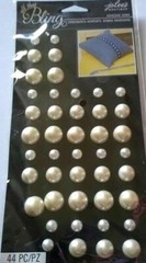 Pearl Round Gems Wedding Formal Dance Bling Jolee’s Stickers Craft Scrapbook