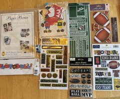 Scrapbooking Football Theme Supplies Stickers Paper New & Used See Photos!