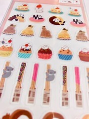 Furukawashiko Stickers – 3 Sheets Kawaii Bakery, Journaling Planner Clear Decal