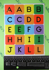 Colorful Alphabet Letter Blocks A-Z Stickers Eureka 2 Sheet Set
