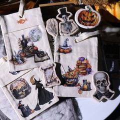 Halloween Rub-on Transfer Stickers 3 Sheets Use for Fabric Paper Wood Chips DIY