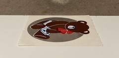 Vintage 80’s SMALL WORLD GREETINGS Teddy Bear Foil Mylar Sticker – Rare
