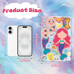 Mermaid Stickers 48 Sheets Make Your Own Face Stickers for Kids Toddlers Girls M