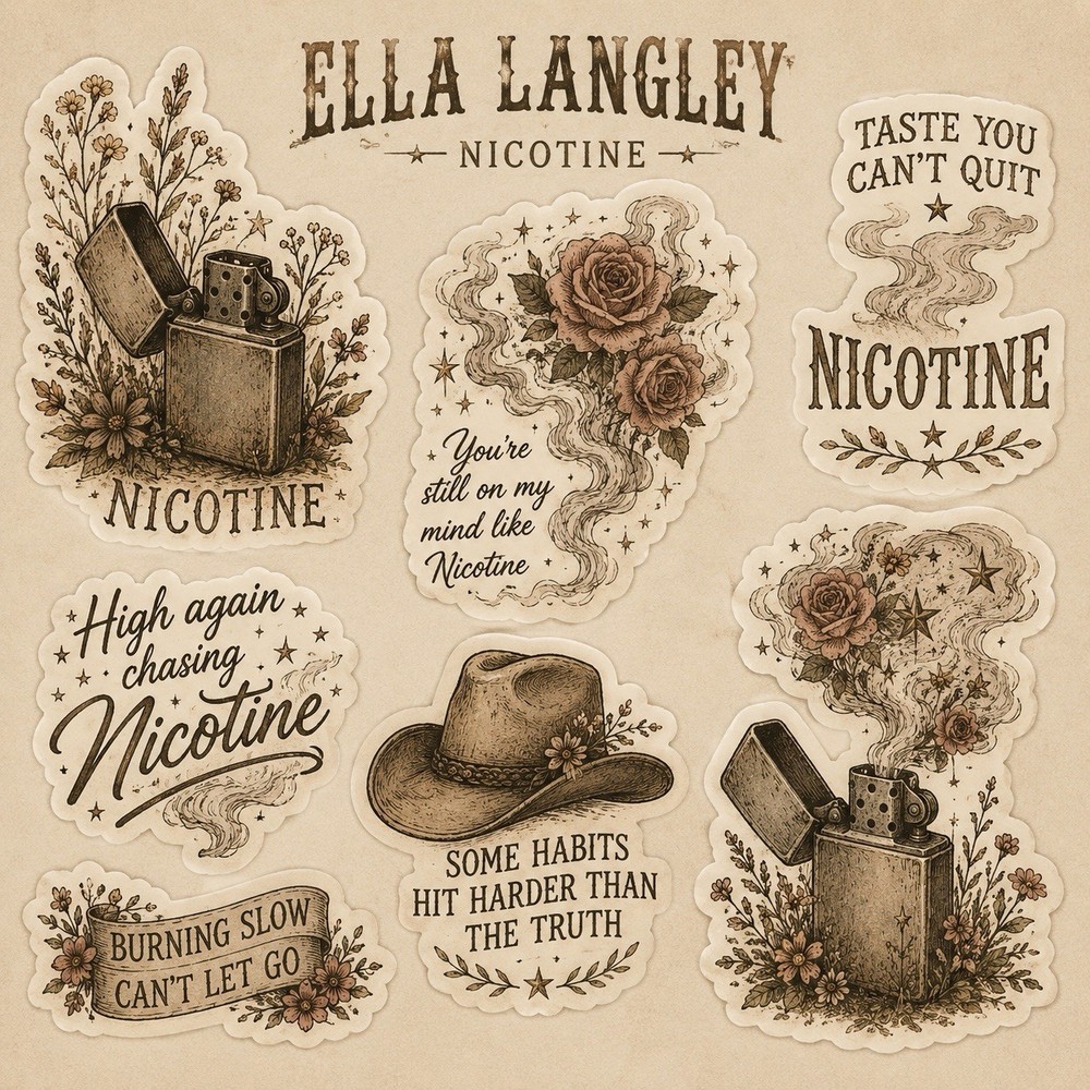 Ella Langley Nicotine Sticker Pack/Country Music/