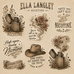 Ella Langley Nicotine Sticker Pack/Country Music/