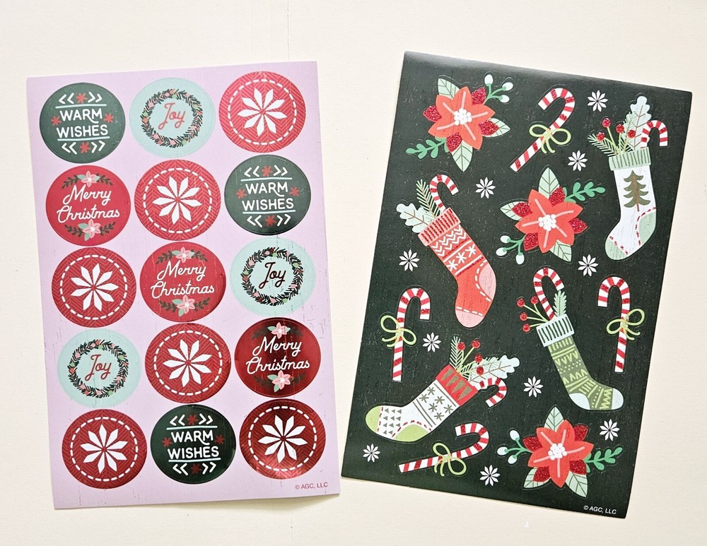 Merry Christmas Sticker sheet. Lot Of 2.