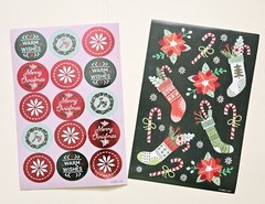 Merry Christmas Sticker sheet. Lot Of 2.