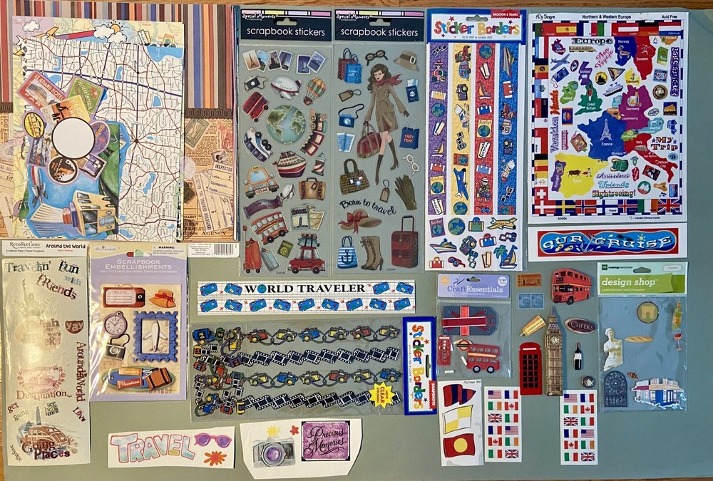 Lot of International Travel Paper, Stickers! NRN, Special Moments, Etc
