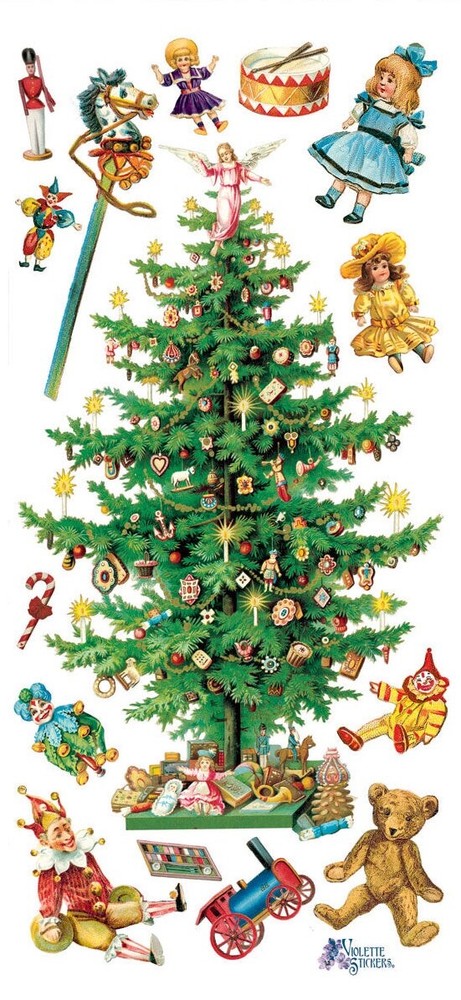Violette Stickers Victorian Christmas Tree Toys Crafts Planner Supply Scrapbook