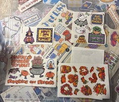 Large Scrapbooking Sticker Ephemera Lot School Baby Holiday Plus Binder Sleeves