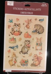 VTG Ambassador Hallmark Stickers NIP 3 Sheets Woodland Creatures Animals CUTE